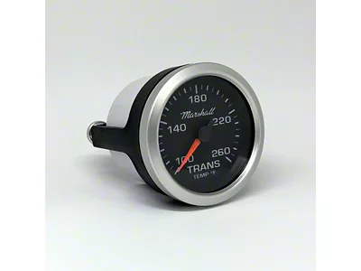Marshall Instruments SCX Black Dial 2-1/16-Inch Trans Temperature Gauge; 100-260 Fahrenheit; Silver Aluminum Bezel (Universal; Some Adaptation May Be Required)