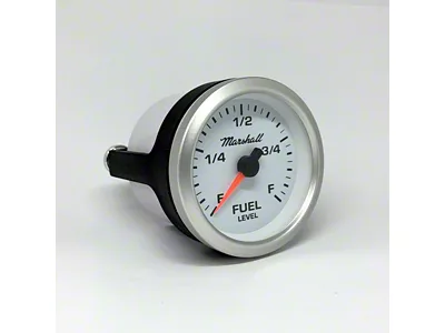 Marshall Instruments SCX White Dial 2-1/16-Inch Programmable Fuel Level Gauge; Silver Aluminum Bezel (Universal; Some Adaptation May Be Required)