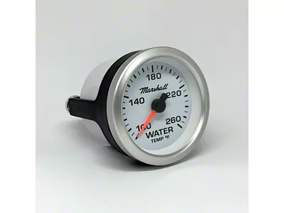 Marshall Instruments SCX White Dial 2-1/16-Inch Water Temperature Gauge; 100-260 Fahrenheit; Silver Aluminum Bezel (Universal; Some Adaptation May Be Required)