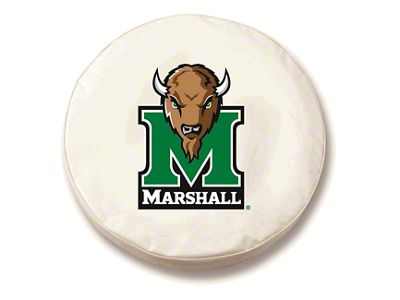 Marshall University Spare Tire Cover; White (66-18 Jeep CJ5, CJ7, Wrangler YJ, TJ & JK)