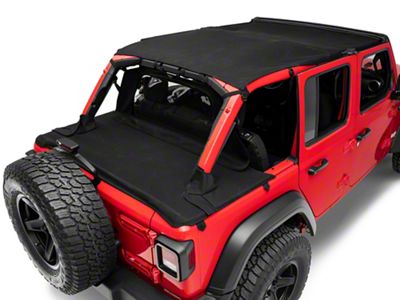 MasterTop Bimini Top Plus, Wind Stopper and Tonneau Cover Combo; MasterTwill (18-23 Jeep Wrangler JL 4-Door w/ Hard Top)