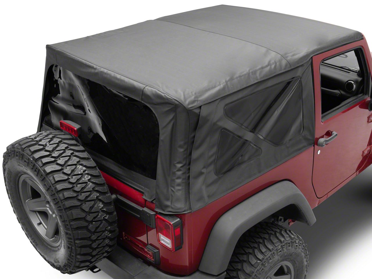 MasterTop Jeep Wrangler Complete Soft Top with Tinted Windows; Black