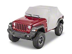 MasterTop Five Layer Weatherproof Full Door Cab Cover for Top Removed; Gray (18-25 Jeep Wrangler JL 2-Door)