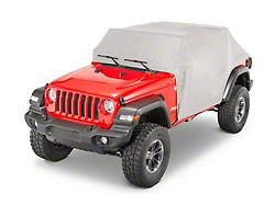 MasterTop Five Layer Weatherproof Full Door Cab Cover for Soft Top Folded Down; Gray (18-26 Jeep Wrangler JL 4-Door)