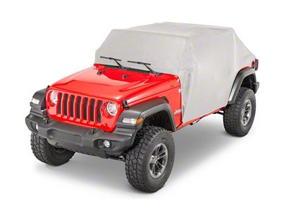 MasterTop Five Layer Weatherproof Full Door Cab Cover for Soft Top Folded Down; Gray (18-25 Jeep Wrangler JL 4-Door)