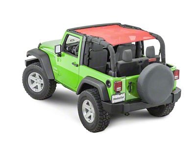 MasterTop ShadeMaker Mesh Bimini Top Plus; Red (07-18 Jeep Wrangler JK 2-Door)