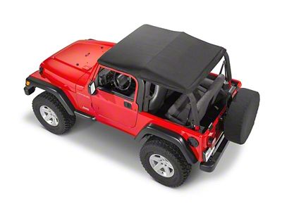 MasterTop SkyMaster Fastback Complete Soft Top; Black Diamond (97-06 Jeep Wrangler TJ, Excluding Unlimited)