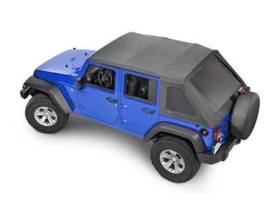 MasterTop SkyMaster Fastback Complete Soft Top; Black Diamond (07-18 Jeep Wrangler JK 4-Door)
