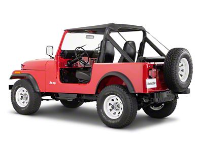 MasterTop Strap Style Bimini Top; Black Diamond (78-91 Jeep CJ7 & Wrangler YJ)