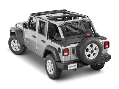 MasterTop Wind Stopper and Tonneau Cover Combo; Black Diamond (18-25 Jeep Wrangler JL 4-Door w/ Soft Top)