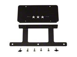 Maximus-3 Stealth Front License Plate Bracket and Frame; Textured Black (20-26 Jeep Gladiator JT w/ Factory Steel Bumper)