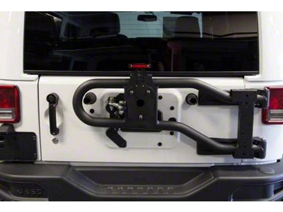 Maximus-3 Base Package Modular Tire Carrier; Textured Black (07-18 Jeep Wrangler JK)