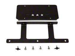 Maximus-3 Front Bumper License Plate Bracket; Textured Black (18-26 Jeep Wrangler JL w/ Factory Steel Bumper)