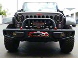 Maximus-3 Hard Rock Grille Guard with X Hoop; Textured Black (07-18 Jeep Wrangler JK w/ Rubicon Hard Rock Steel Bumper)