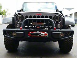 Maximus-3 Hard Rock Grille Guard with X Hoop; Textured Black (07-18 Jeep Wrangler JK w/ Rubicon Hard Rock Steel Bumper)