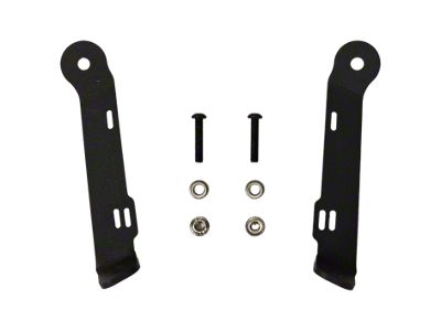 Maximus-3 Hard Rock LED Light Bar Brackets for 12 to 20-Inch Light Bars; Textured Black (07-18 Jeep Wrangler JK w/ Rubicon Hard Rock Steel Bumper)
