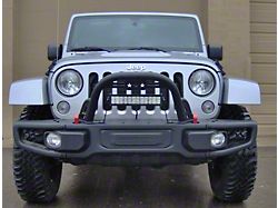 Maximus-3 Hard Rock Stinger Bar with Stars; Textured Black (07-18 Jeep Wrangler JK w/ Rubicon Hard Rock Steel Bumper)