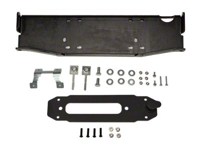 Maximus-3 Offset Winch Mount Kit with Hook Anchor; Black (07-18 Jeep Wrangler JK w/ Factory Steel Bumper)