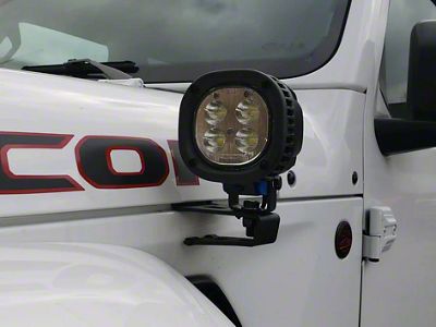 Maximus-3 Side Peripheral Cube Light Brackets; Textured Black (18-26 Jeep Wrangler JL)