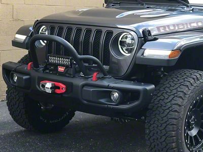 Maximus-3 Stinger Push Bar; Textured Black (18-26 Jeep Wrangler JL w/ Factory Steel Bumper)