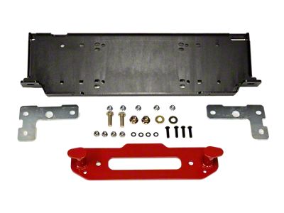 Maximus-3 Winch Mount Kit with Hook Anchor; Red (18-26 Jeep Wrangler JL w/ Factory Steel Bumper)