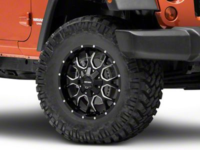 Mayhem Wheels Warrior Gloss Black Milled Wheel; 17x9; -12mm Offset (07-18 Jeep Wrangler JK)