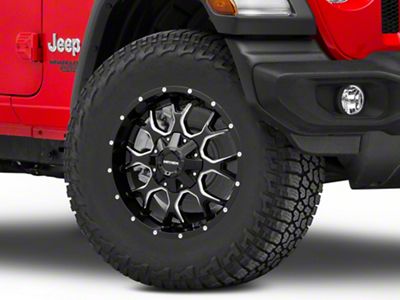 Mayhem Wheels Warrior Gloss Black Milled Wheel; 17x9; 18mm Offset (18-25 Jeep Wrangler JL)