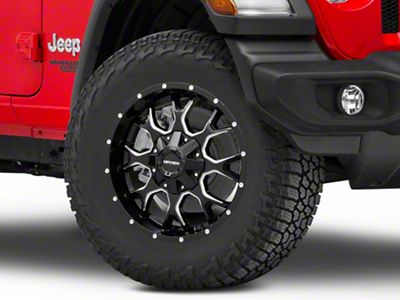 Mayhem Wheels Warrior Gloss Black Milled Wheel; 18x9; -12mm Offset (18-25 Jeep Wrangler JL)
