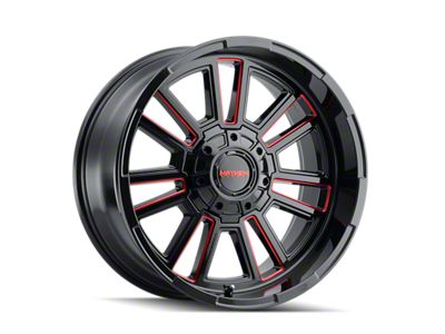 Mayhem Wheels Apollo Gloss Black Milled with Prism Red 6-Lug Wheel; 20x9; 0mm Offset (16-24 Titan XD)
