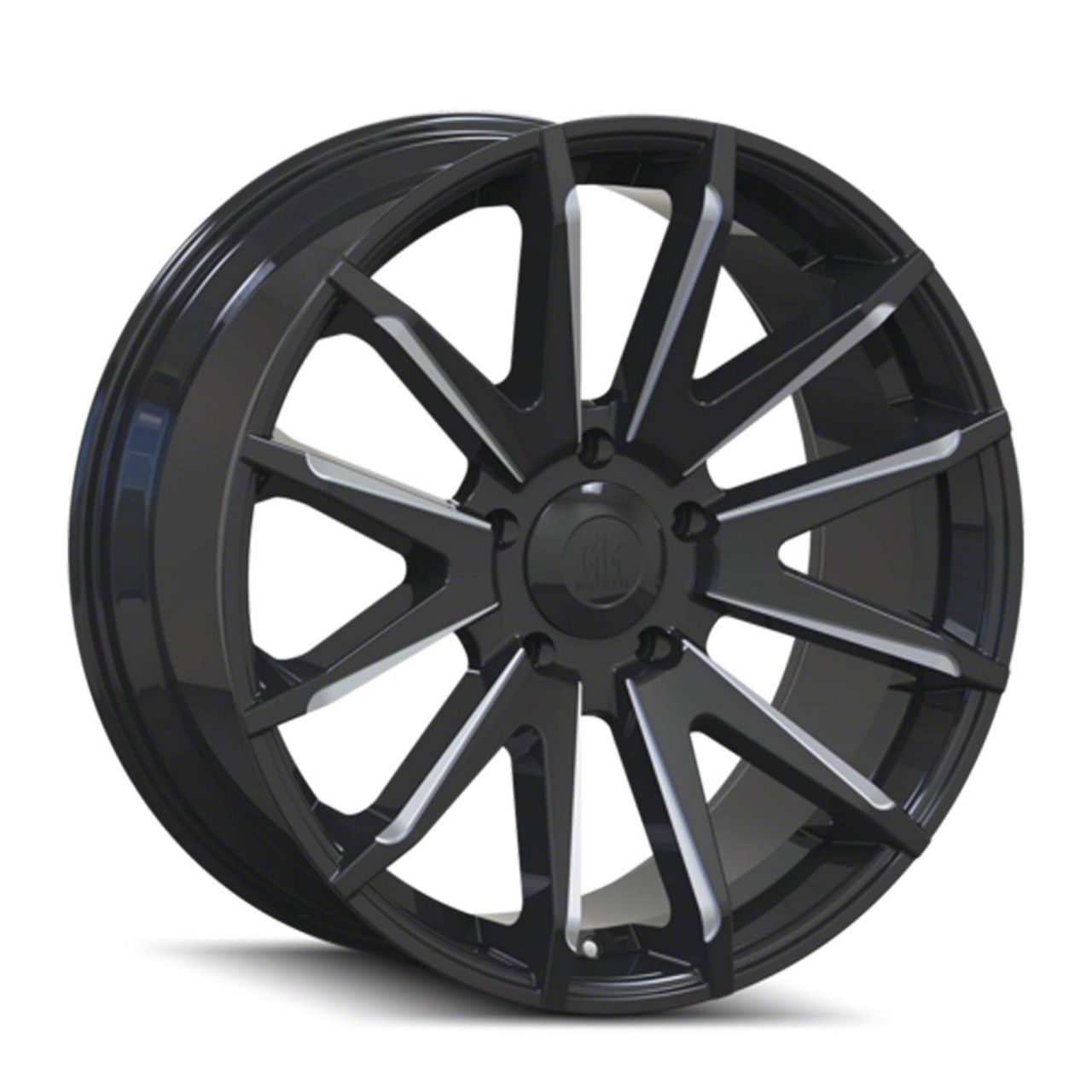 Mayhem Wheels Titan Crossfire Gloss Black Milled 6-Lug Wheel; 20x9.5 ...
