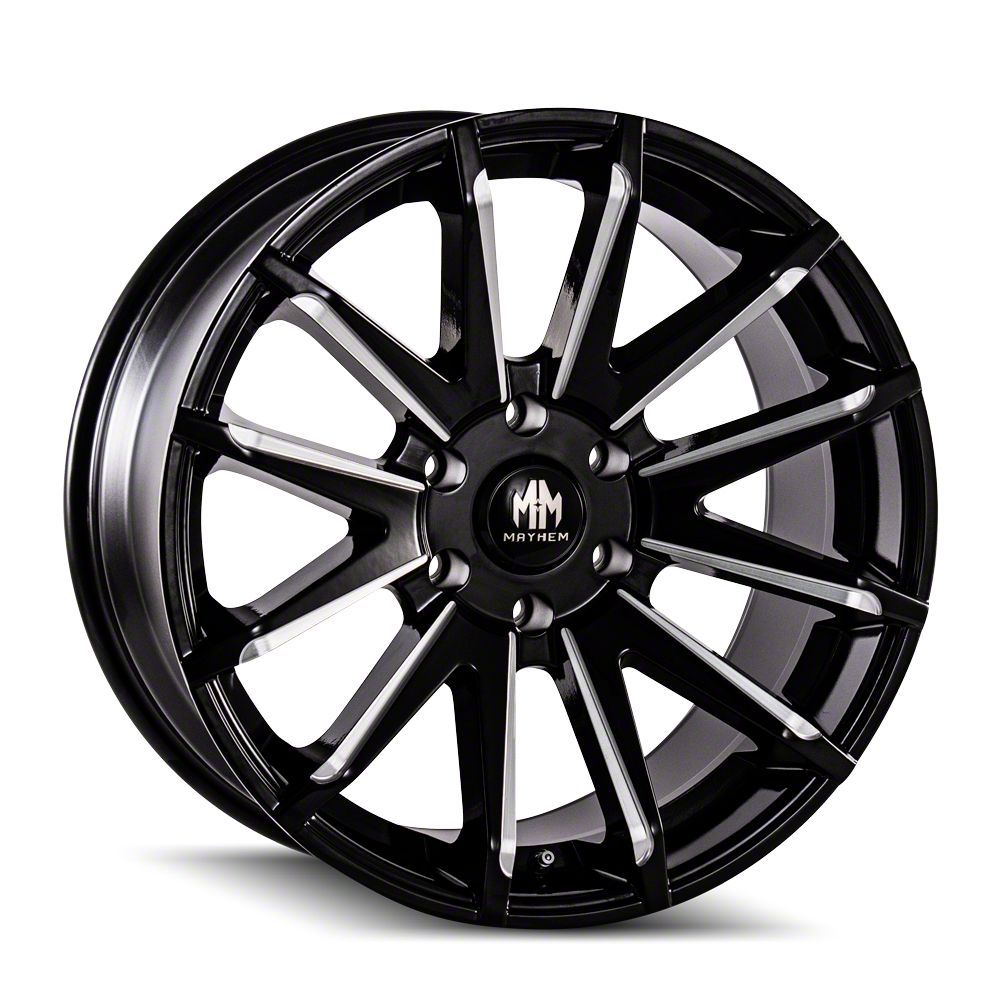 Mayhem Wheels Frontier Crossfire Gloss Black Milled 6-Lug Wheel; 22x9.5 ...