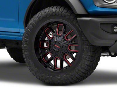 Mayhem Wheels Cogent Black with Prism Red 6-Lug Wheel; 20x9; 0mm Offset (21-25 Bronco, Excluding Raptor)