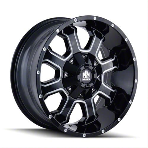 Mayhem Wheels Bronco Fierce Gloss Black Milled 6-Lug Wheel; 18x9; -12mm ...