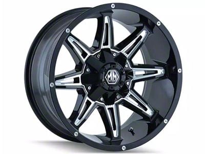 Mayhem Wheels Rampage Gloss Black Milled 6-Lug Wheel; 17x9; 13mm Offset (21-25 Bronco, Excluding Raptor)