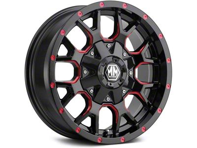 Mayhem Wheels Warrior Black with Prism Red 6-Lug Wheel; 20x9; 0mm Offset (22-25 Bronco Raptor)