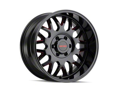 Mayhem Wheels Tripwire Gloss Black Milled with Prism Red 6-Lug Wheel; 20x9; 18mm Offset (22-25 Bronco Raptor)
