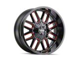 Mayhem Wheels Cogent Gloss Black Milled with Prism Red Wheel; 17x9; -12mm Offset (18-26 Jeep Wrangler JL)