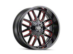 Mayhem Wheels Cogent Gloss Black Milled with Prism Red Wheel; 17x9; -12mm Offset (18-25 Jeep Wrangler JL)