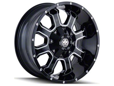 Mayhem Wheels Fierce Gloss Black Milled Wheel; 17x9; -12mm Offset (18-25 Jeep Wrangler JL)