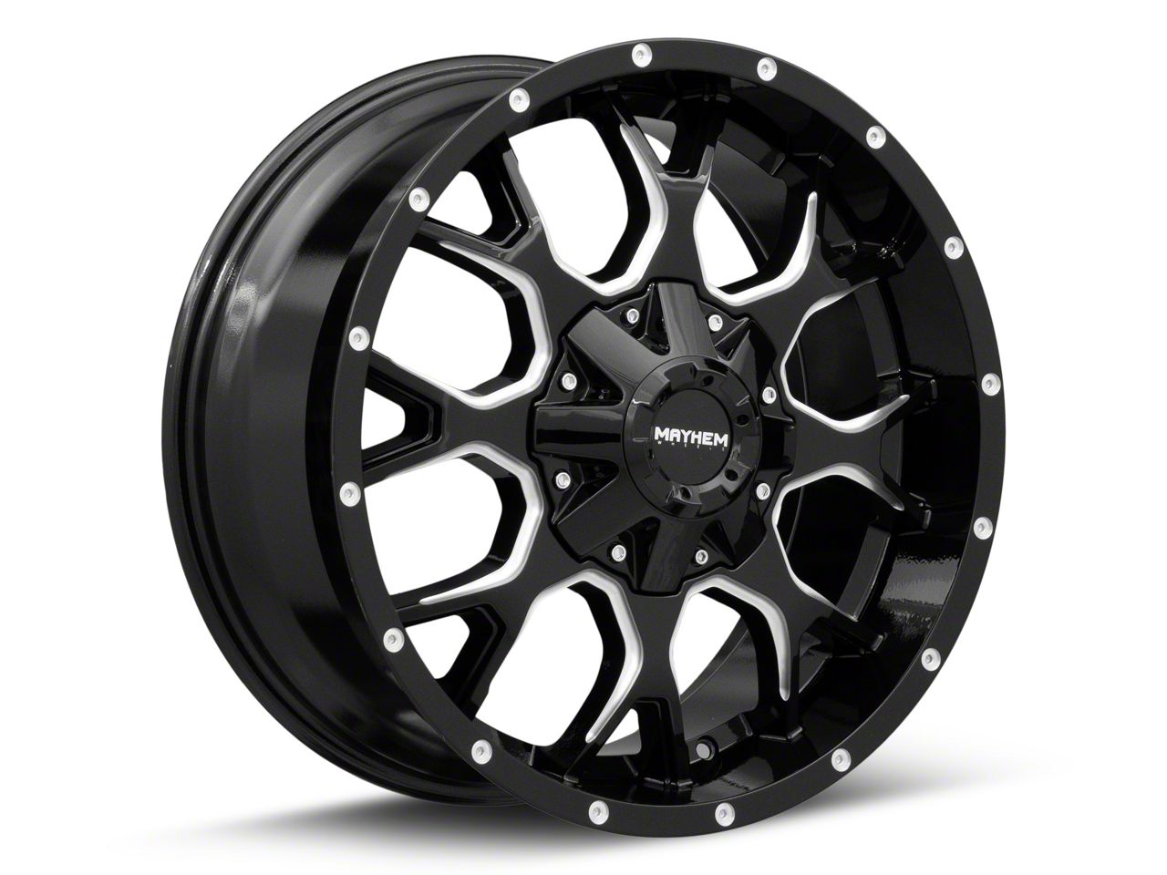 Mayhem Wheels Jeep Wrangler Warrior Gloss Black Milled Wheel; 17x9 ...