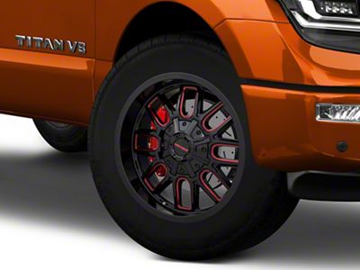 Mayhem Wheels Cogent Black with Prism Red 6-Lug Wheel; 20x9; 0mm Offset (17-24 Titan)