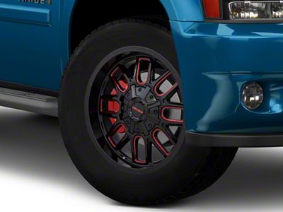 Mayhem Wheels Cogent Black with Prism Red 6-Lug Wheel; 20x9; 18mm Offset (16-24 Titan XD)