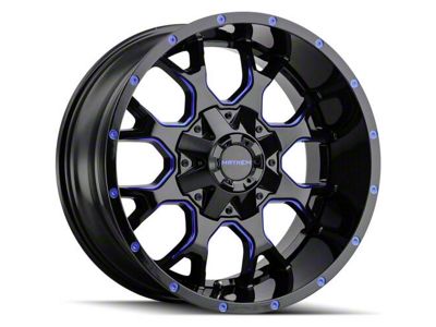 Mayhem Wheels Warrior Black with Prism Blue 6-Lug Wheel; 20x9; 0mm Offset (16-24 Titan XD)