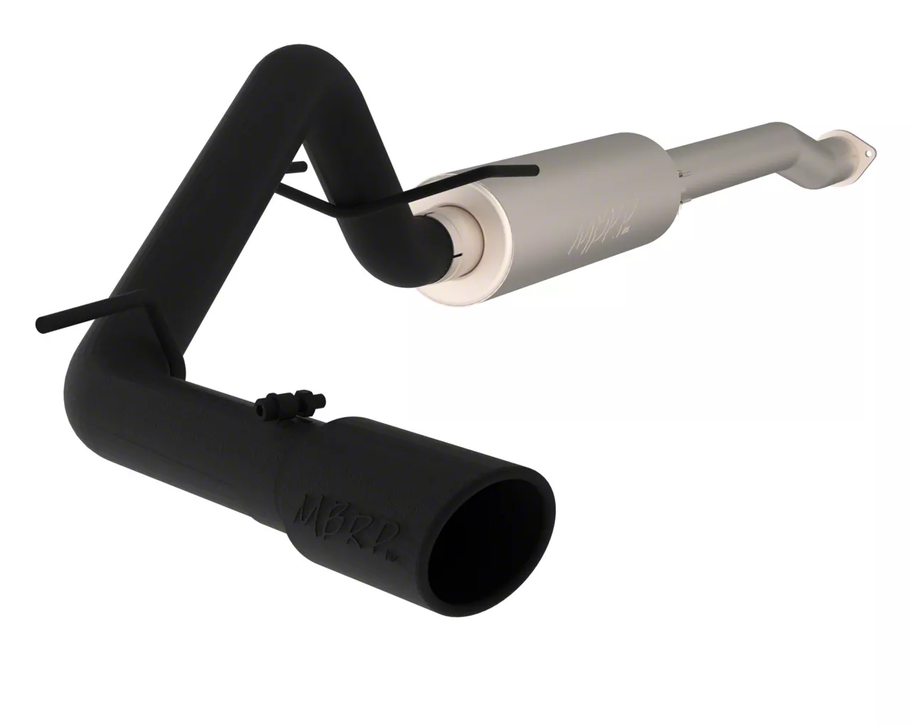 MBRP Tacoma 3-Inch Black Series Single Exhaust System; Side