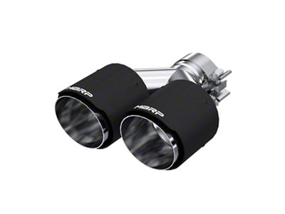 MBRP Angled Cut Dual Round Exhaust Tip; 4-Inch; Carbon Fiber; Passenger Side (Fits 2.50-Inch Tailpipe)