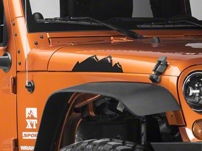 SEC10 Medium Mountain Graphic; Matte Black (66-25 Jeep CJ5, CJ7, Wrangler YJ, TJ, JK & JL)