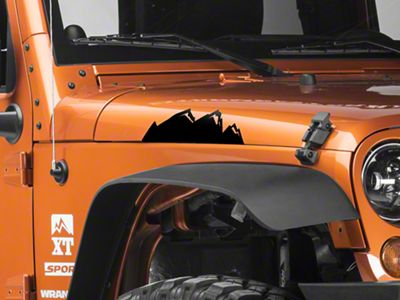 SEC10 Medium Mountain Graphic; Gloss Black (66-25 Jeep CJ5, CJ7, Wrangler YJ, TJ, JK & JL)