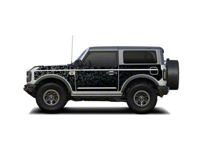 MEK Magnet Removable Body Armor; Ghost Camo Black (21-25 Bronco 2-Door)
