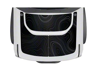 MEK Magnet Removable Hood Armor; Black Badlands Topo (21-25 Bronco, Excluding Raptor)