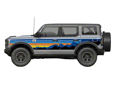 MEK Magnet Removable Body Armor; Blue Sunset Mountain (21-25 Bronco 4-Door)